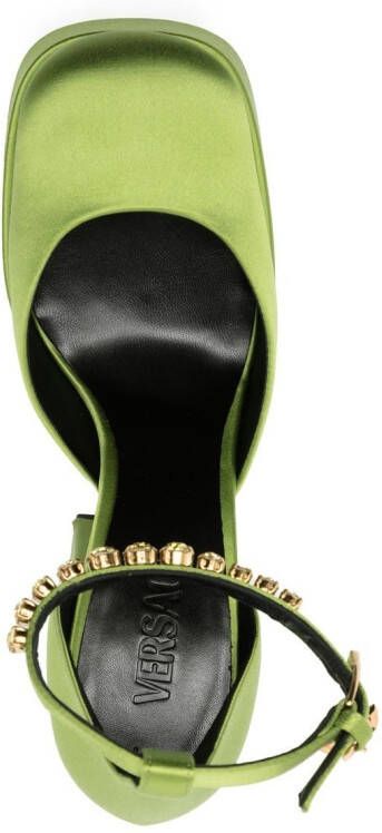 Versace Medusa Aevitas 125mm satin pumps Green