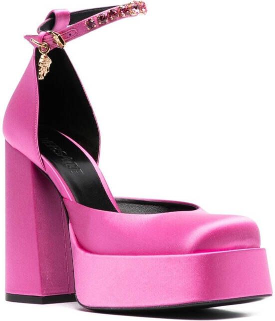 Versace Medusa Aevitas crystal-embellished pumps Pink