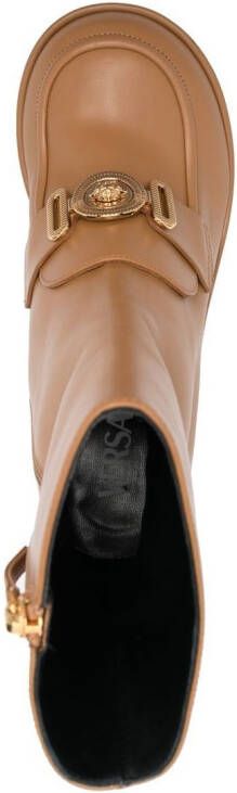 Versace Medusa Biggie 110mm platform boots Brown