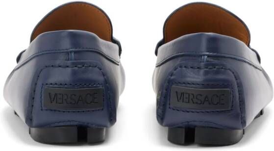 Versace Medusa Biggie leather driving loafers Blue