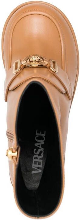 Versace Medusa Biggie platform boots Brown
