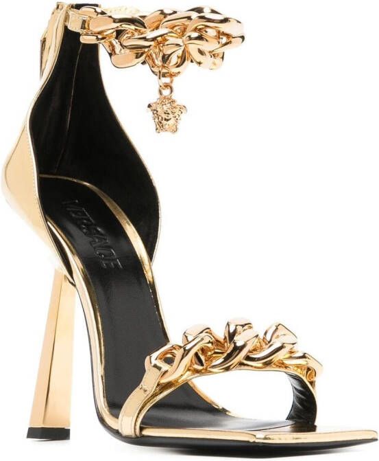 Versace Medusa chain sandals Gold
