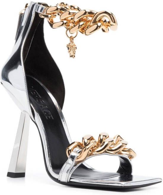 Versace Medusa chain sandals Silver