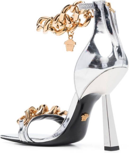 Versace Medusa chain sandals Silver