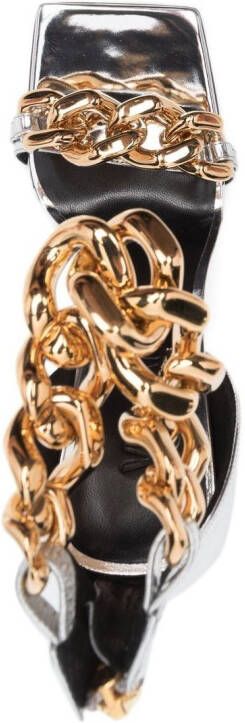 Versace Medusa chain sandals Silver