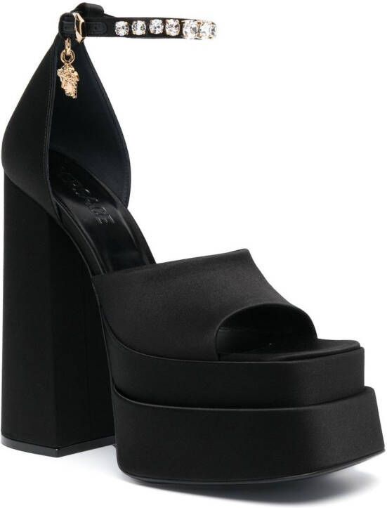 Versace Medusa charm platform sandals Black