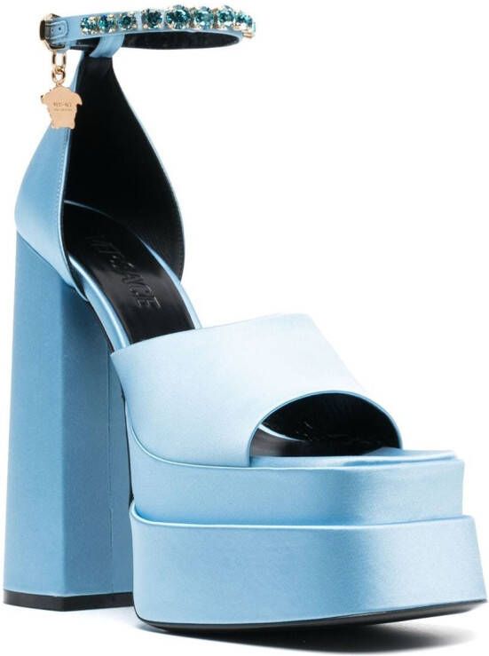Versace Medusa charm platform sandals Blue