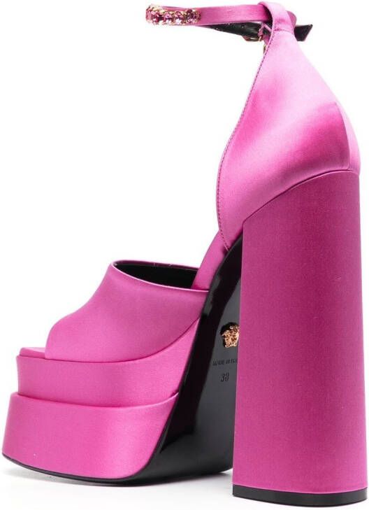 Versace Medusa charm platform sandals Pink