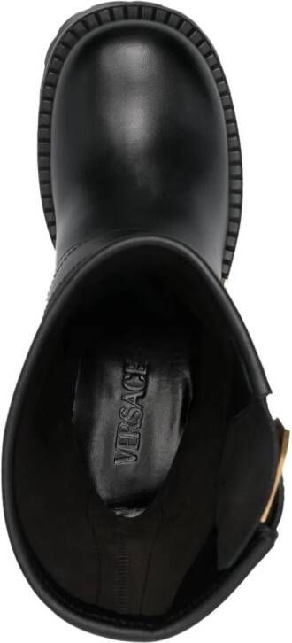 Versace Medusa-embossed leather boots Black