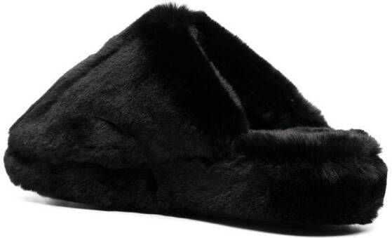 Versace Medusa faux-fur slippers Black