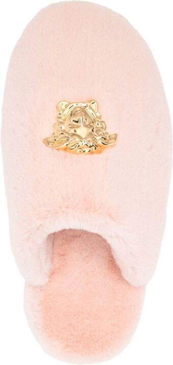 Versace Medusa faux-fur slippers Pink