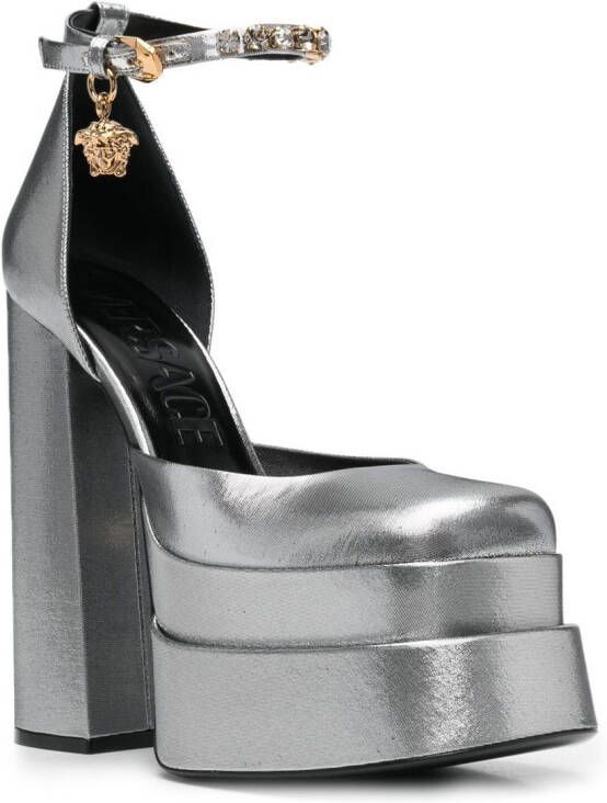 Versace Medusa Head-charm 160mm heeled pumps Silver