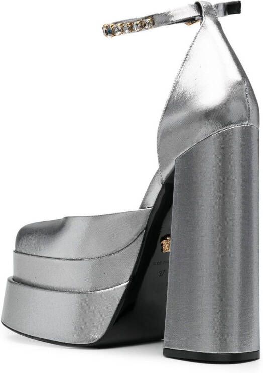 Versace Medusa Head-charm 160mm heeled pumps Silver