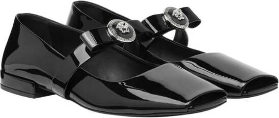 Versace Medusa-head leather ballerina shoes Black