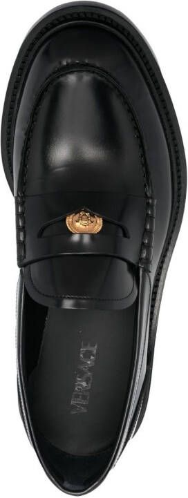Versace Medusa-head leather loafers Black