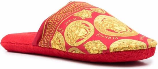 Versace Medusa Head motif slippers Red