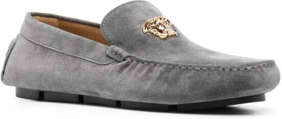 Versace Medusa Head suede loafers Grey