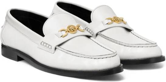Versace Medusa leather loafers White
