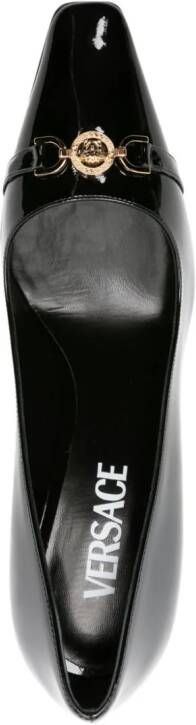 Versace Medusa logo-plaque 90mm leather pumps Black