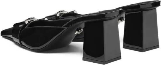 Versace Medusa patent-finish leather mules Black
