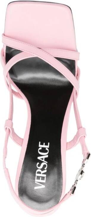 Versace Medusa-plaque 115mm leather sandals Pink
