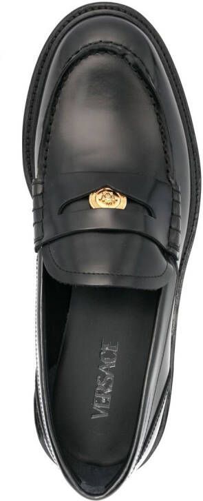 Versace Medusa-plaque detail loafers Black