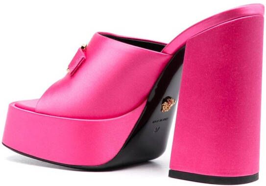 Versace Aevitas 120mm satin platform mules Pink