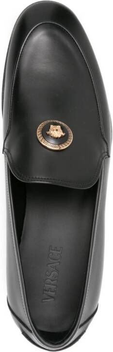 Versace Medusa-plaque leather loafers Black