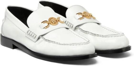 Versace Medusa-plaque leather loafers White