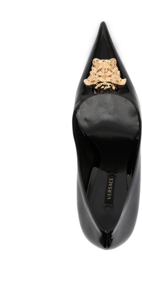 Versace La Medusa 105mm patent-leather pumps Black