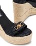 Versace Medusa-plaque raffia wedge sandals Black - Thumbnail 4