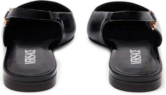 Versace Medusa-plaque slingback ballerina shoes Black