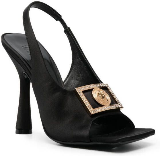 Versace medusa-plaque slingback sandals Black