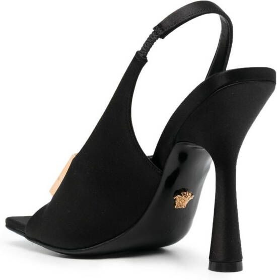 Versace medusa-plaque slingback sandals Black