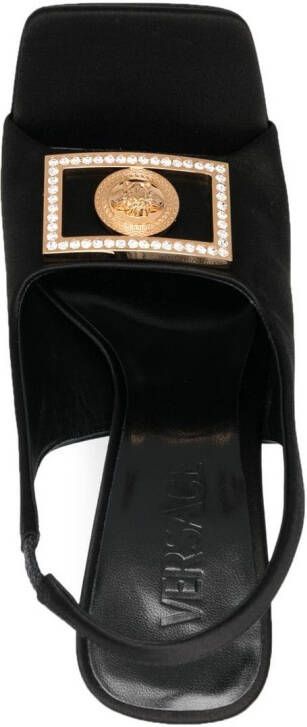 Versace medusa-plaque slingback sandals Black