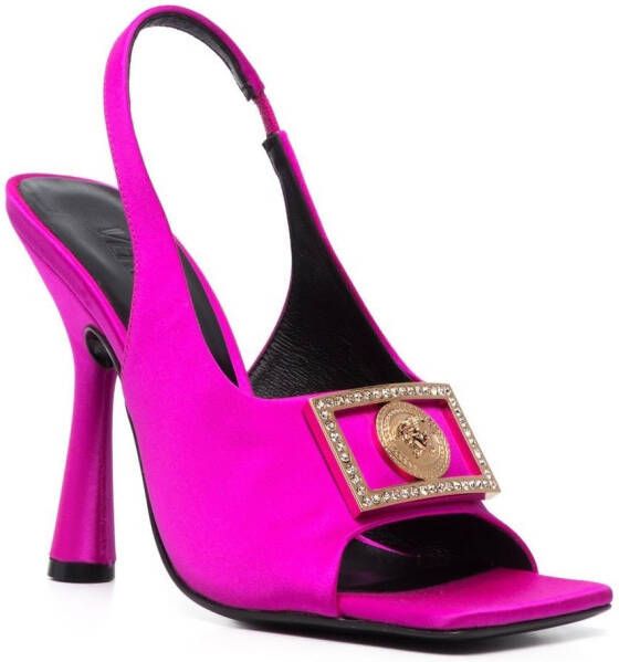 Versace medusa-plaque slingback sandals Pink