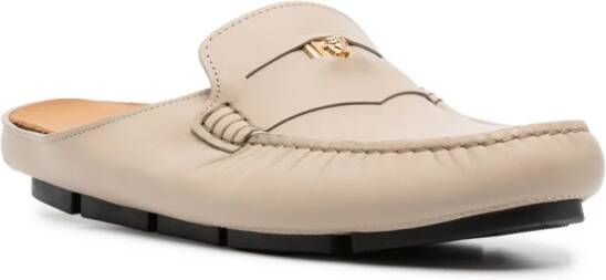 Versace Medusa plaque slip-on loafers Neutrals