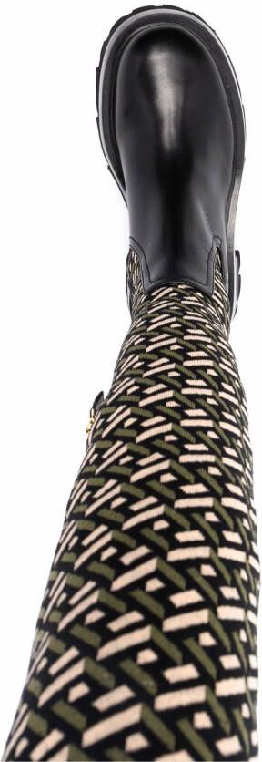 Versace multi-panel ridged-sole boots Black