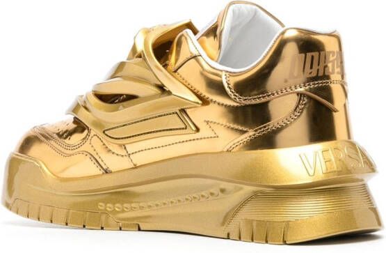 Versace Odissea metallic-effect sneakers Gold