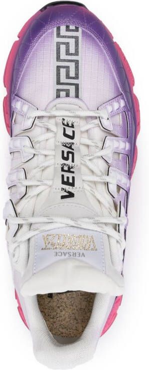 Versace Trigreca leather sneakers Purple