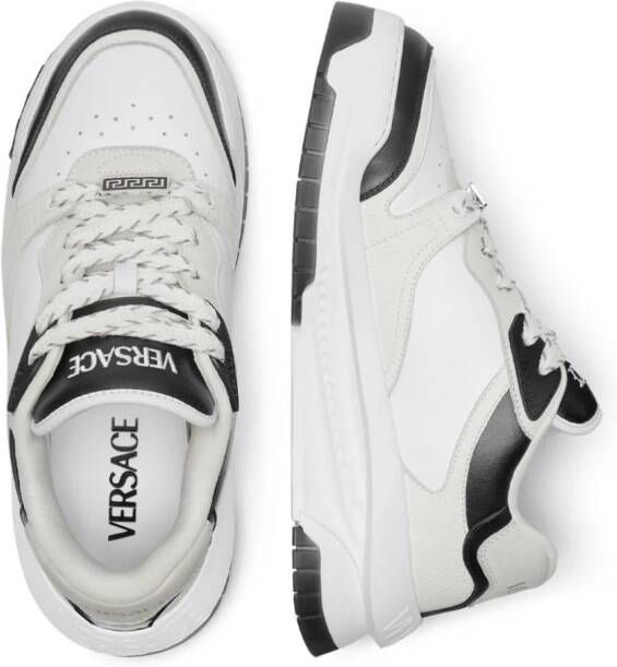 Versace panelled leather sneakers White