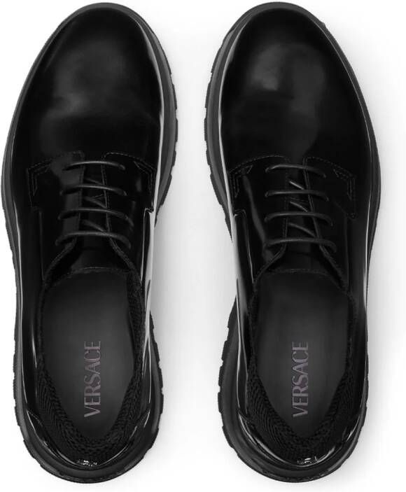 Versace patent leather derby shoes Black