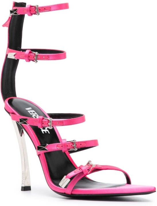 Versace Pin-Point 120mm strappy sandals Pink