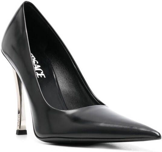 Versace Pin Point leather pumps Black