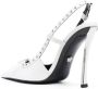 Versace Pin-Point 120mm laced slingback pumps White - Thumbnail 3