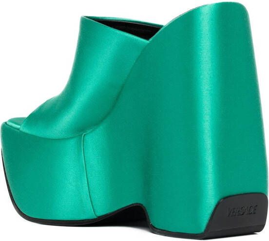 Versace platform wedge heels Green