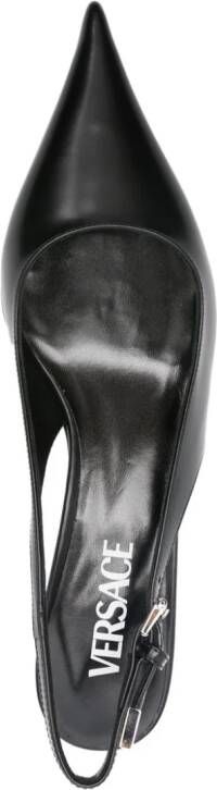 Versace 50mm leather slingback pumps Black