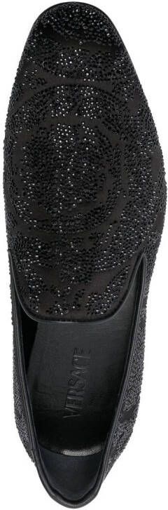 Versace Barocco Silhouette rhinestone-embellished loafers Black