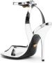 Versace Safety Pin 110mm metallic sandals Silver - Thumbnail 3