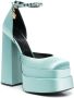 Versace satin-finish block-heel sandals Blue - Thumbnail 2